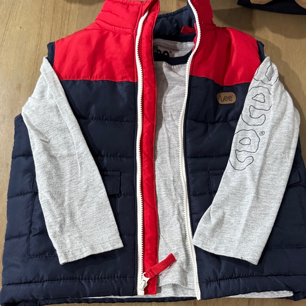 Lee Kids Red and Navy Puffer Vest